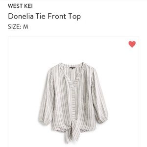 West Kei linen tie-front top